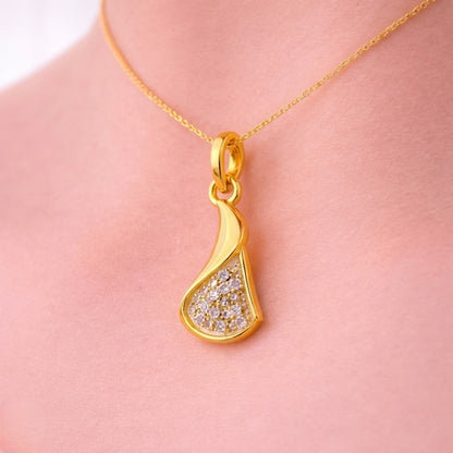 Golden Wave Diamond Pendant