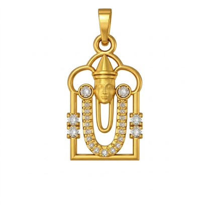 Sacred Aura Devotional Motif diamond gold pendant