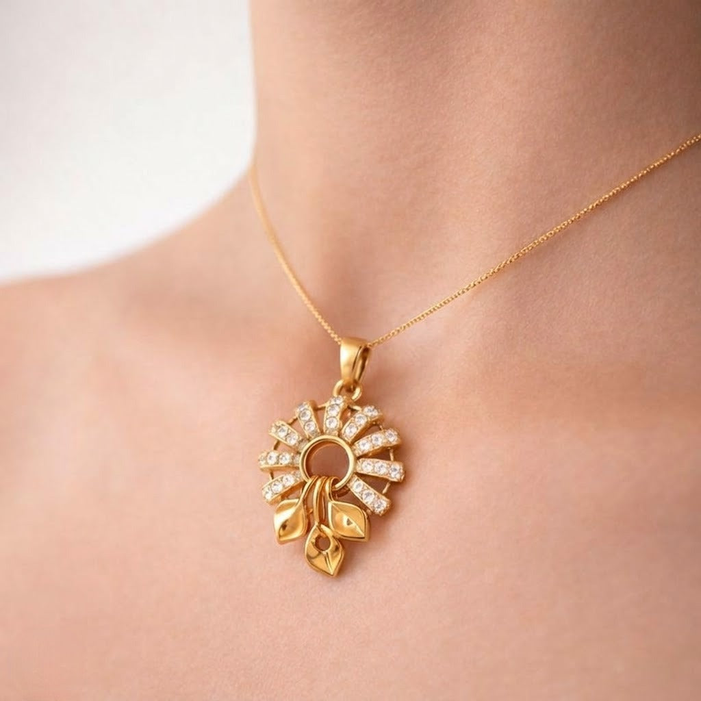 Radiant Diamond Floral Pendant