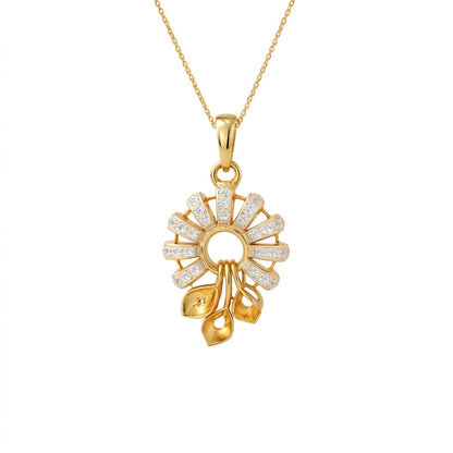 Radiant Diamond Floral Pendant