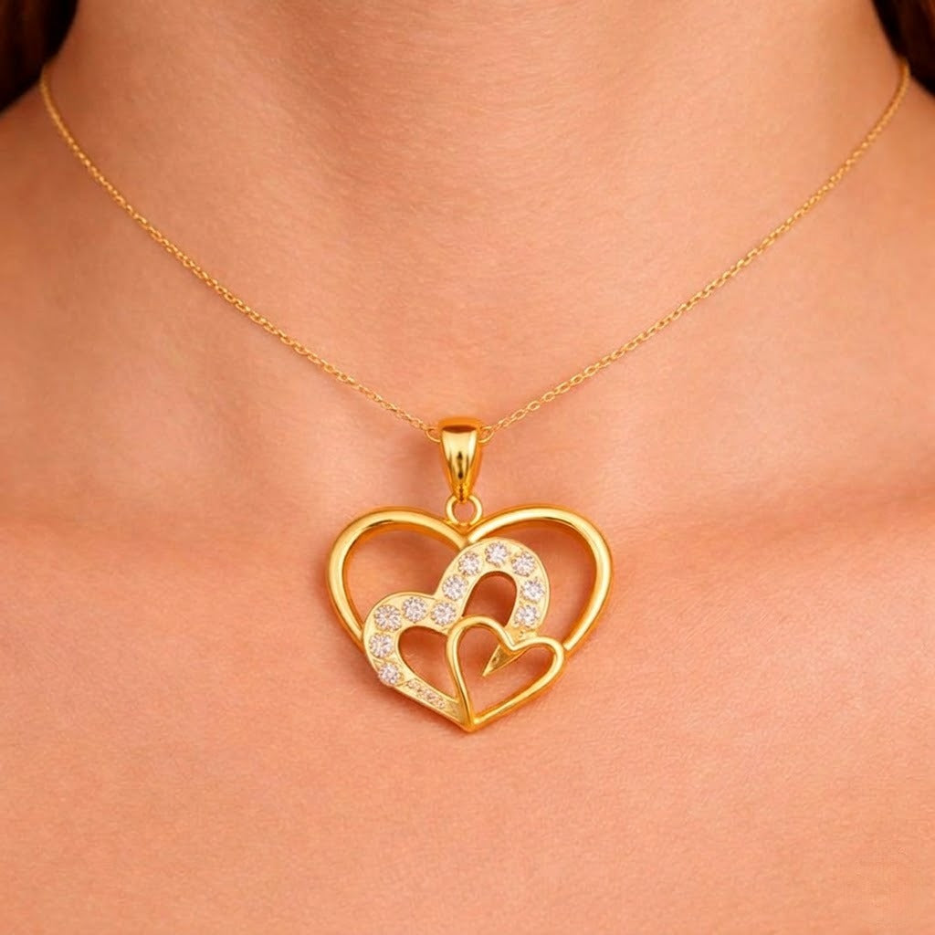 Three Hearts Forever Diamond Pendant