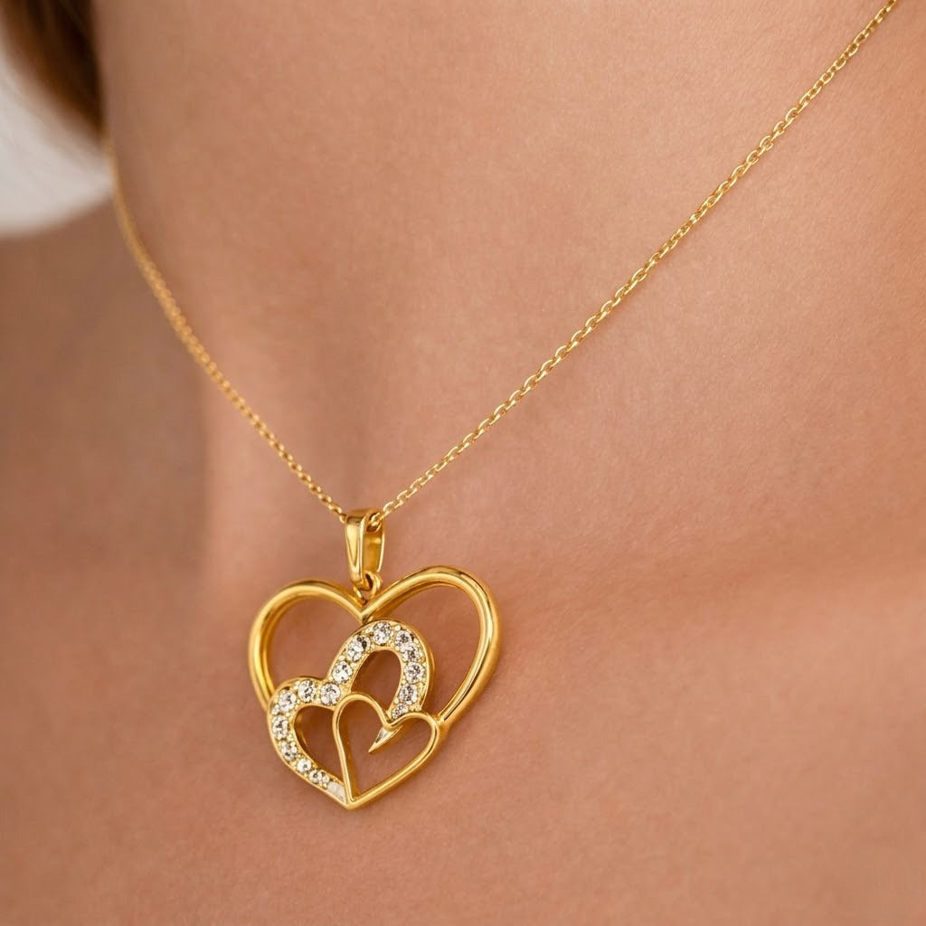 Three Hearts Forever Diamond Pendant