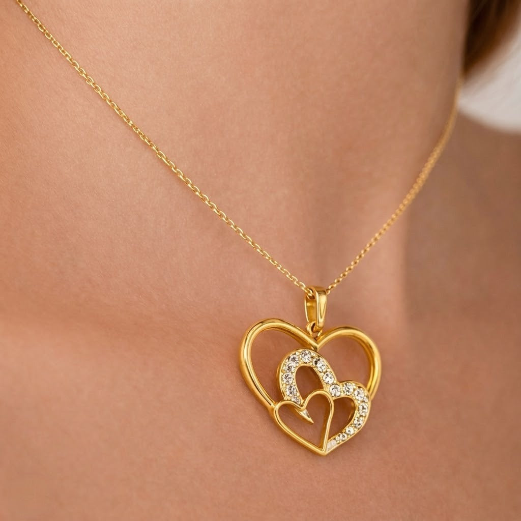 Three Hearts Forever Diamond Pendant
