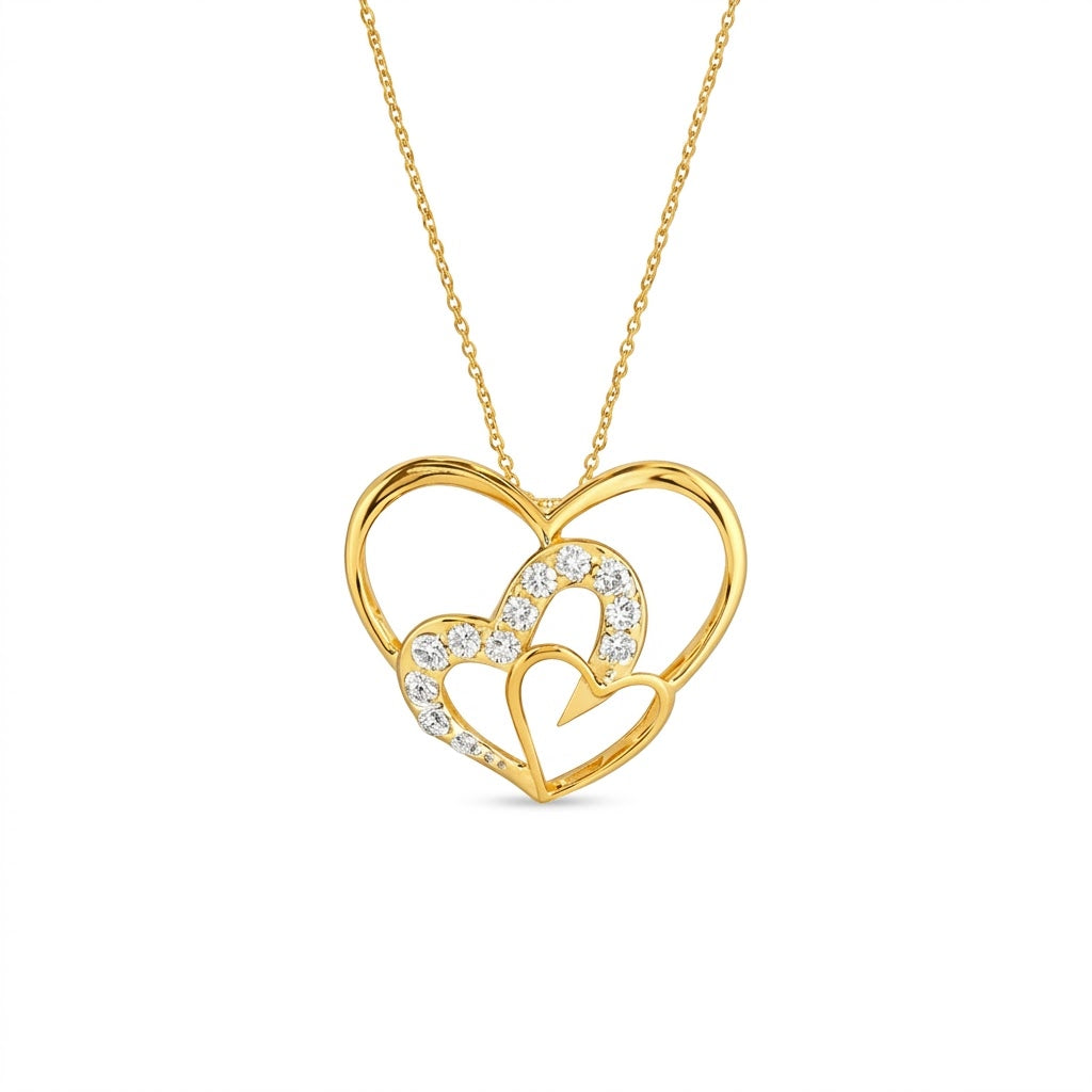 Three Hearts Forever Diamond Pendant