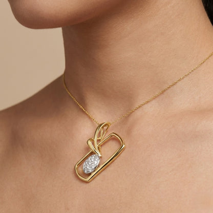 Modern Curve Diamond Pendant