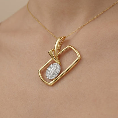 Modern Curve Diamond Pendant