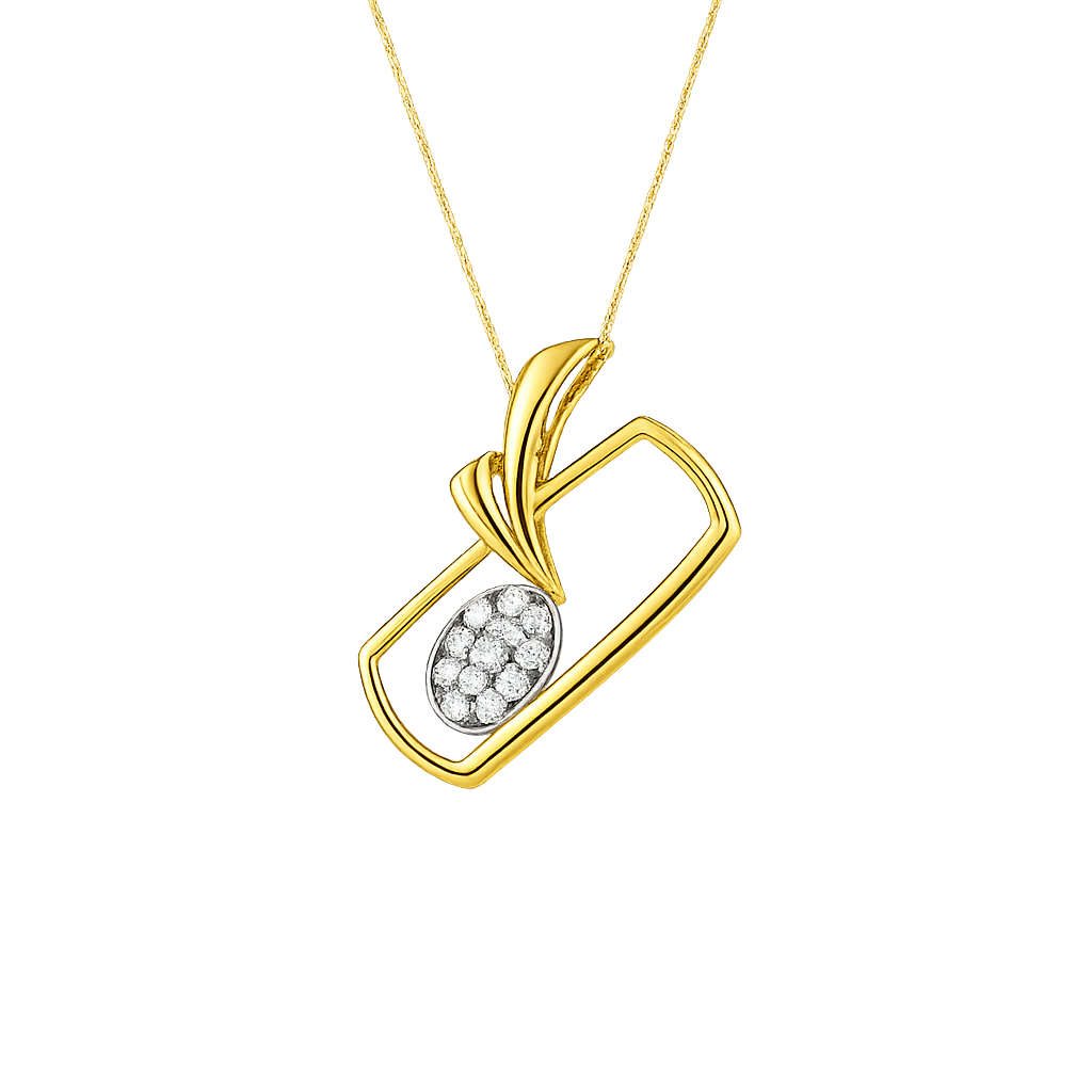 Modern Curve Diamond Pendant