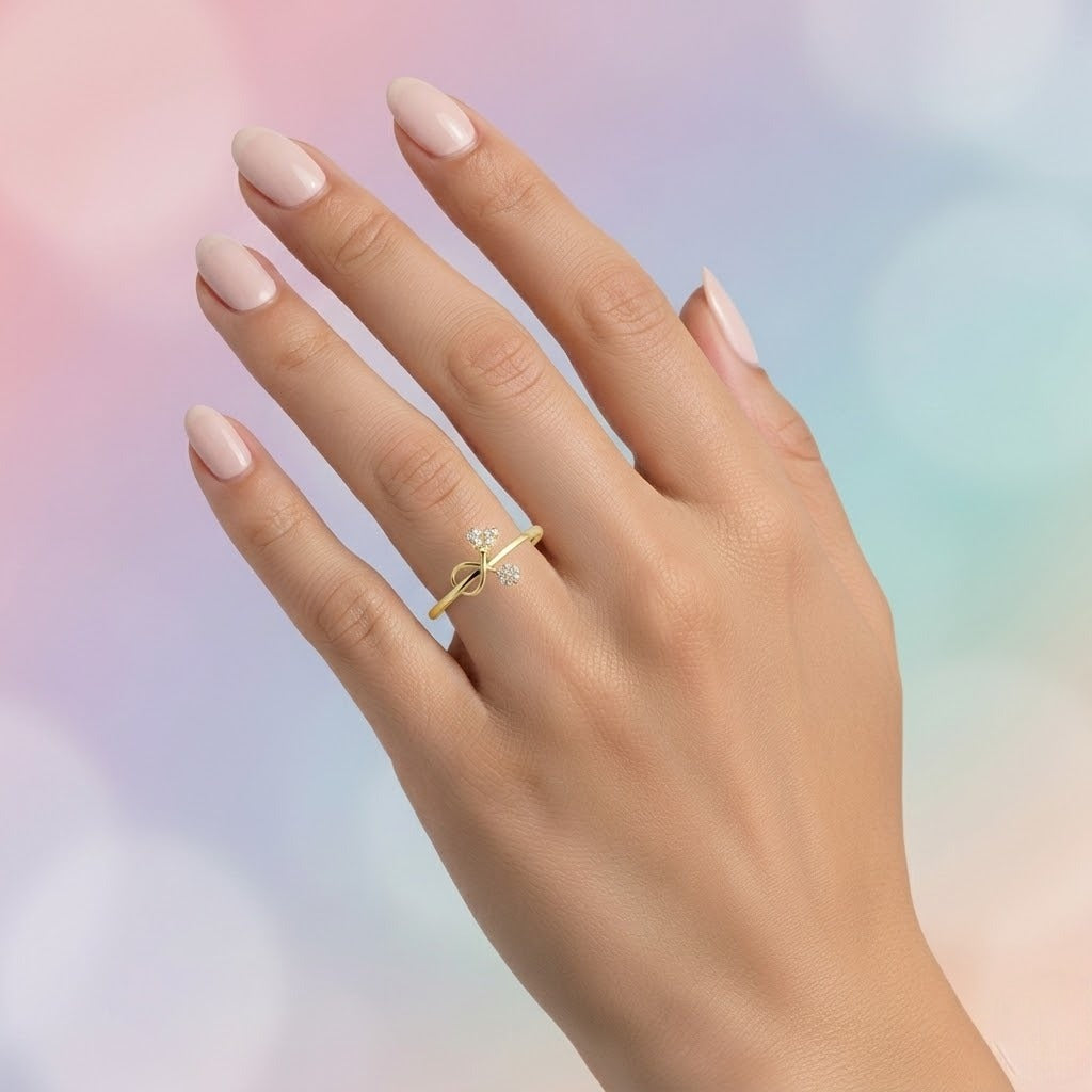 Grace Knot Diamond Gold Ring
