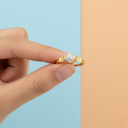 Classic Filigree Cluster Diamond Gold Ring