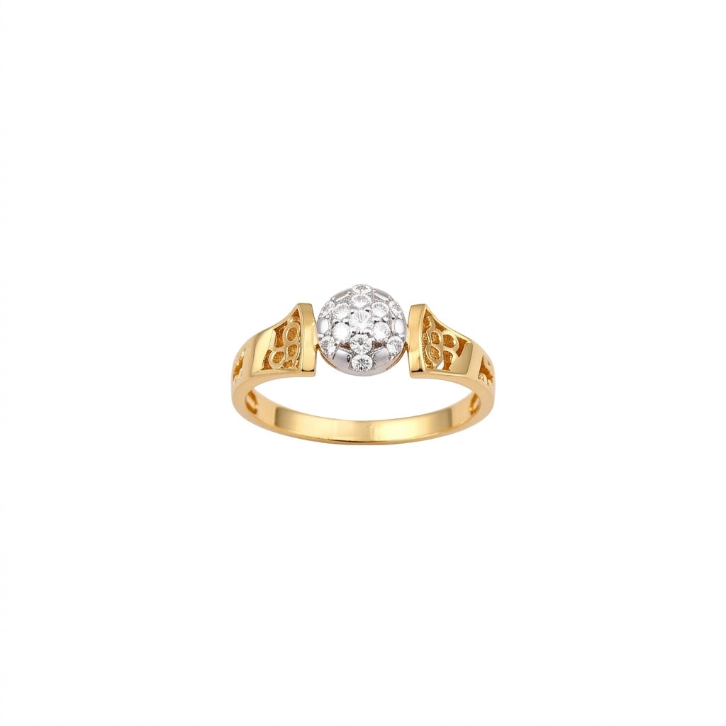 Classic Filigree Cluster Diamond Gold Ring