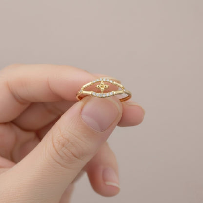 Ornate Marquise Center Harmony Diamond Gold Ring