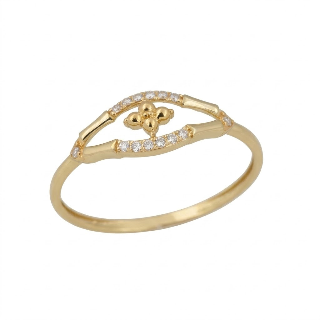 Ornate Marquise Center Harmony Diamond Gold Ring