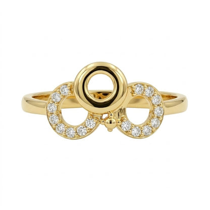 Triple Circle Diamond Gold Ring