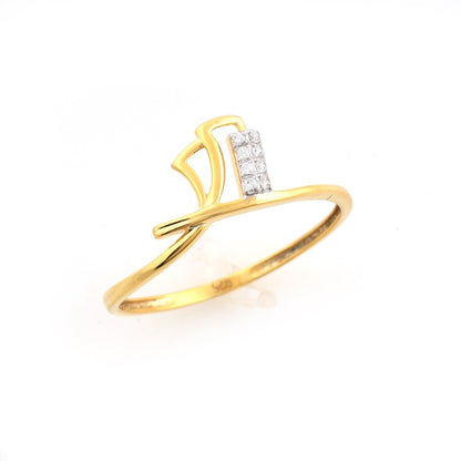 Abstract Loop Diamond Gold Ring