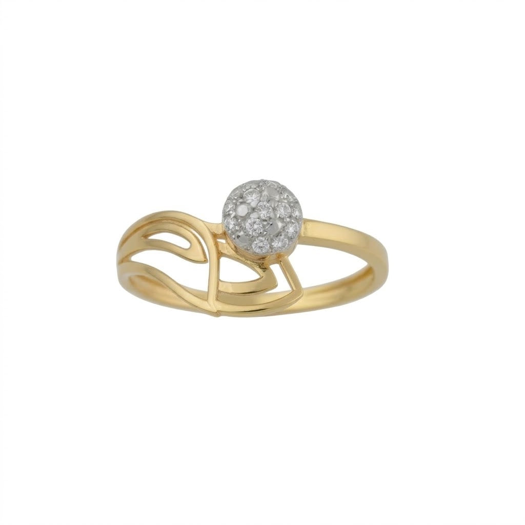 Artful open swirl diamond gold ring