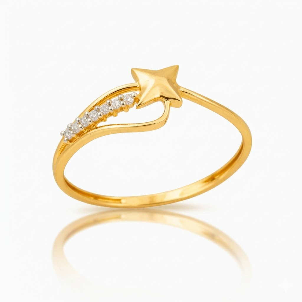 Shining Star Trail Sparkle Diamond Gold Ring