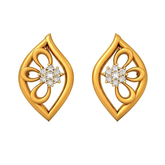 Curved Petal Cluster Earring