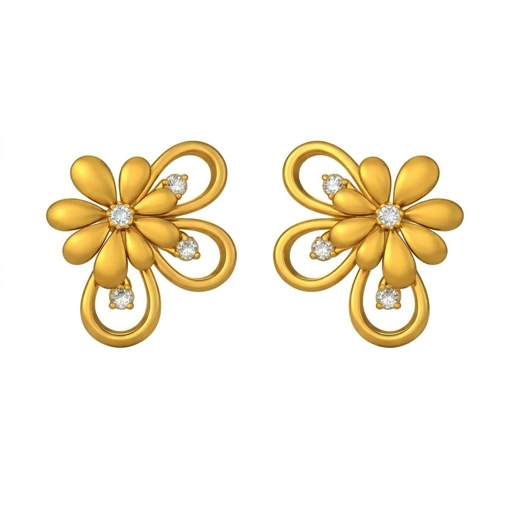 Blooming Petal Swirl Earring