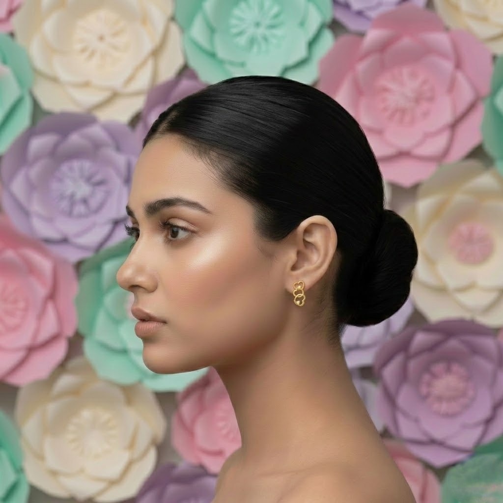 Linked Triple Heart Earring