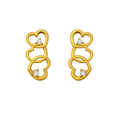 Linked Triple Heart Earring
