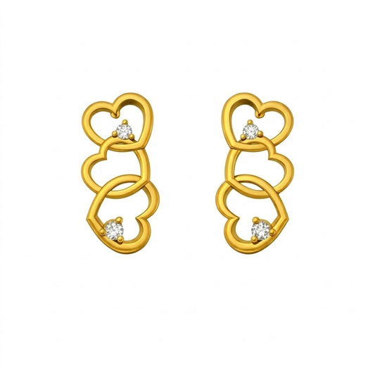 Linked Triple Heart Earring