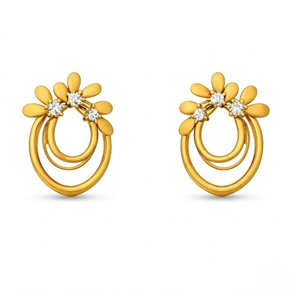 Double Hoop Bloom Earring