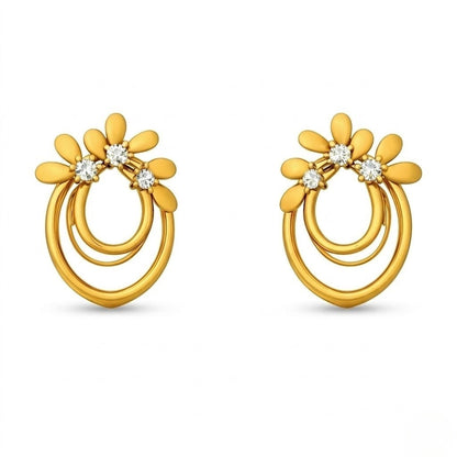Double Hoop Bloom Earring