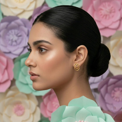 Double Hoop Bloom Earring