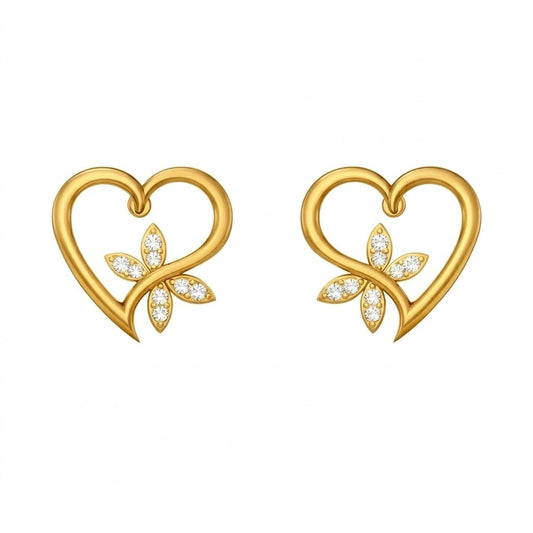 Open Heart Floral Earring