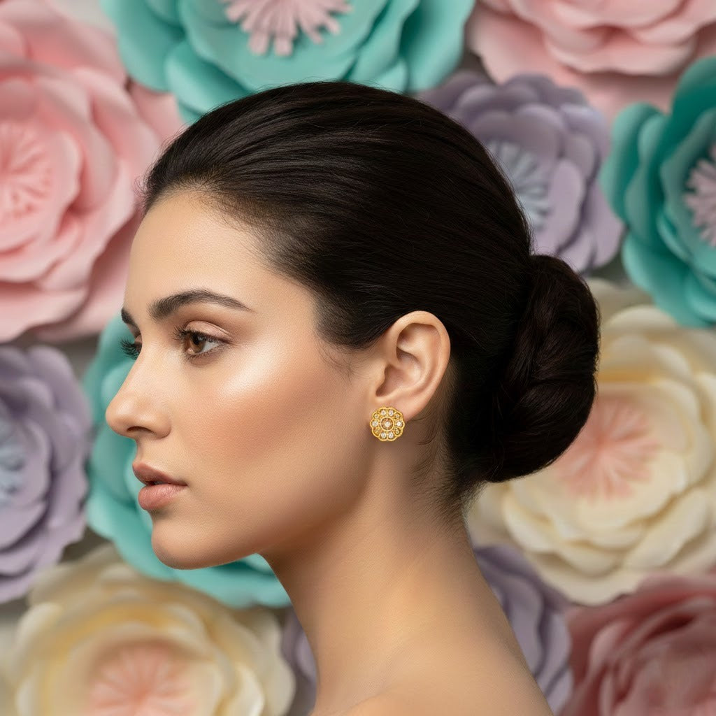 Classic Rosette Wheel Earring