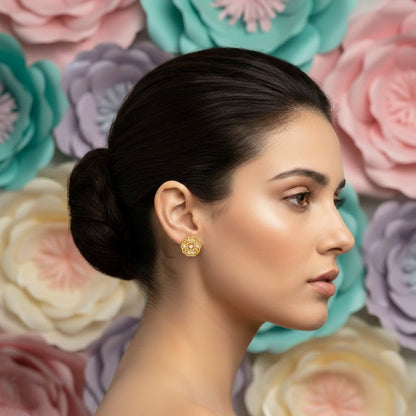 Classic Rosette Wheel Earring