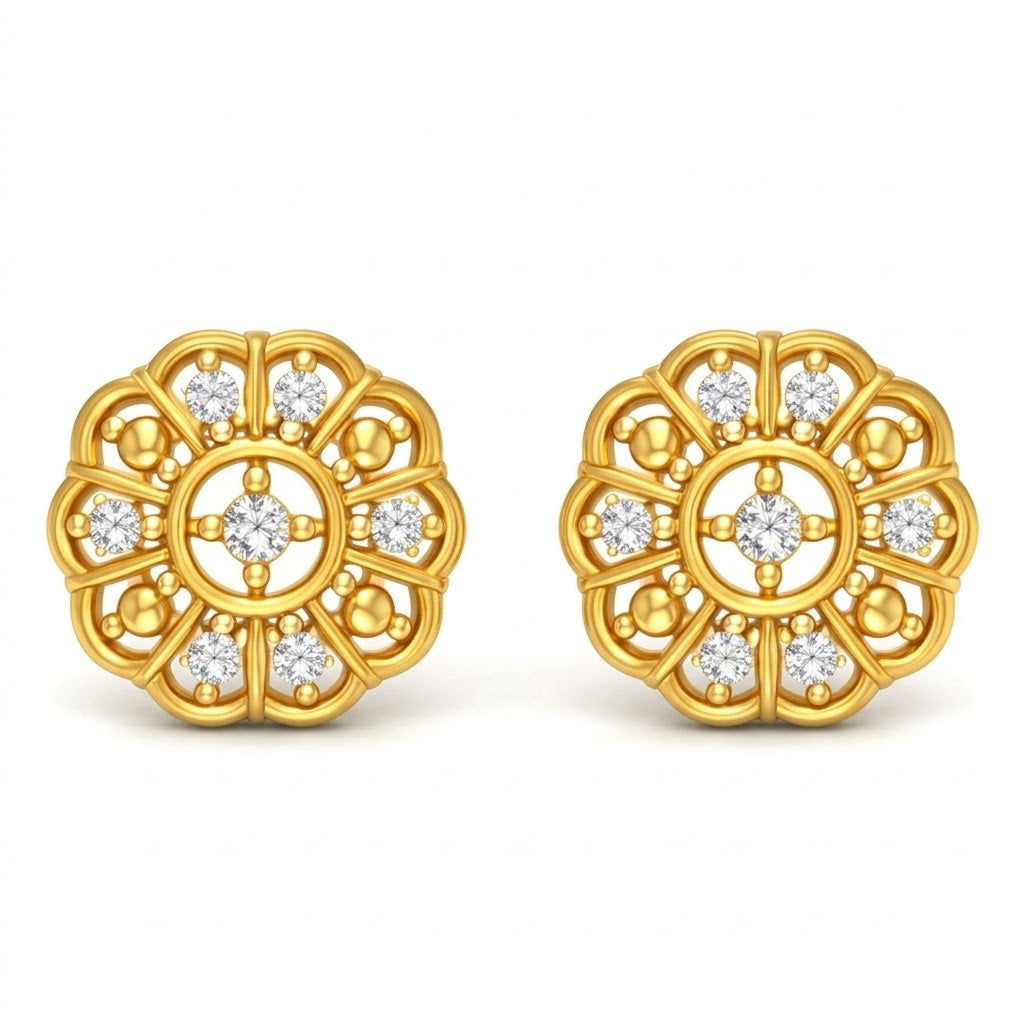 Classic Rosette Wheel Earring