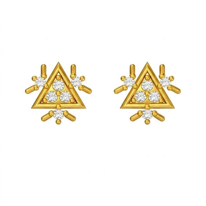 Geometric Triangle Bloom Earring