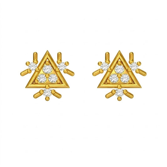 Geometric Triangle Bloom Earring