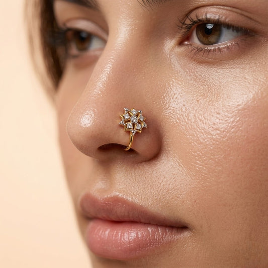 Starburst Diamond Gold Nose Pin