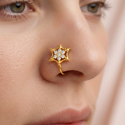 Hexagon Snowflake Nose Pin