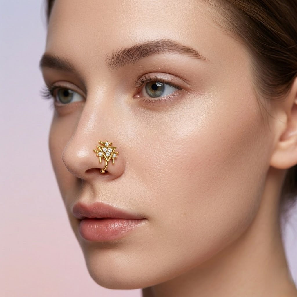 Triangular Aura Nose Pin
