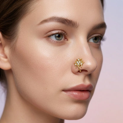 Triangular Aura Nose Pin