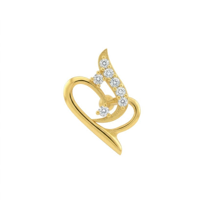 Heart Script Swirl Nose Pin