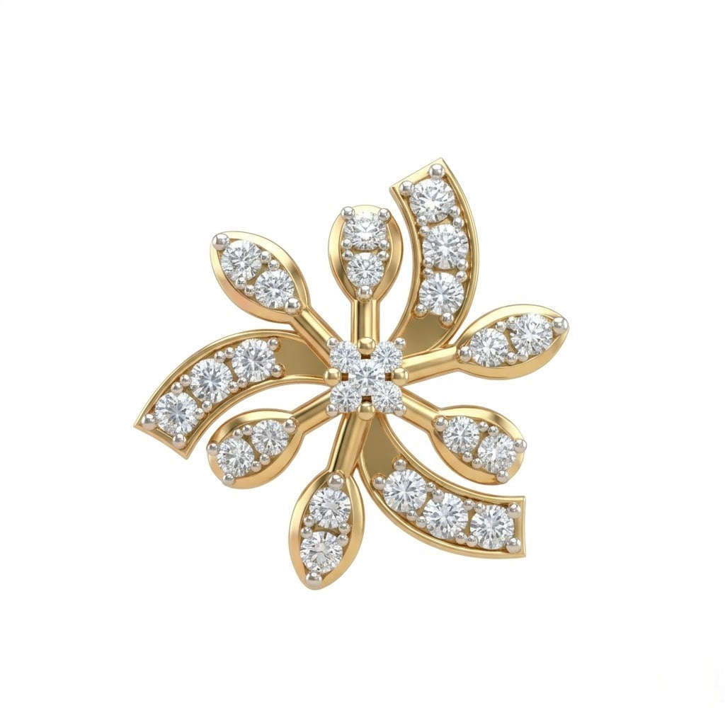 Radiant Petal Burst Nose Pin