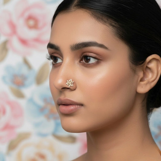Radiant Petal Burst Nose Pin