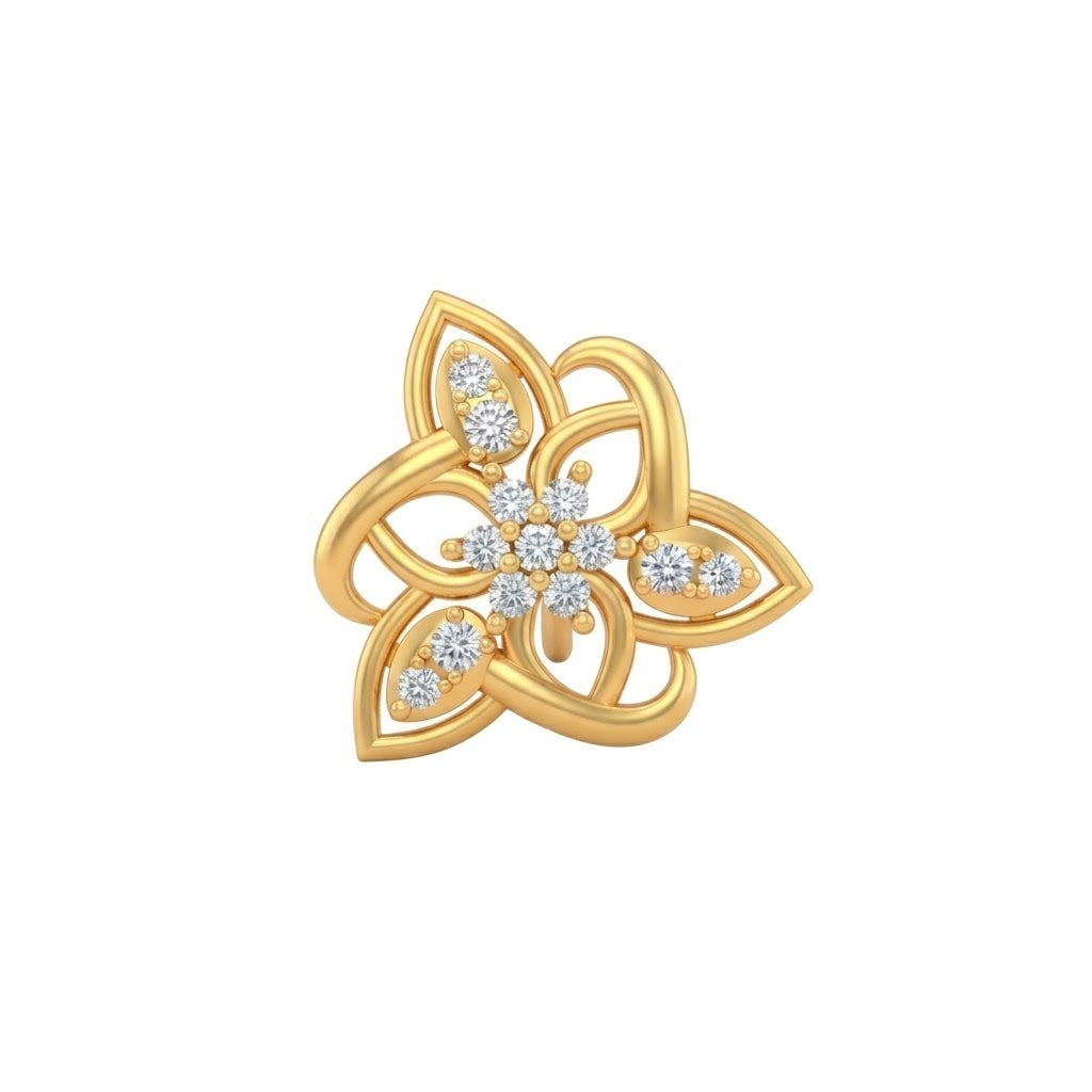 Interlaced Petal Star Nose Pin