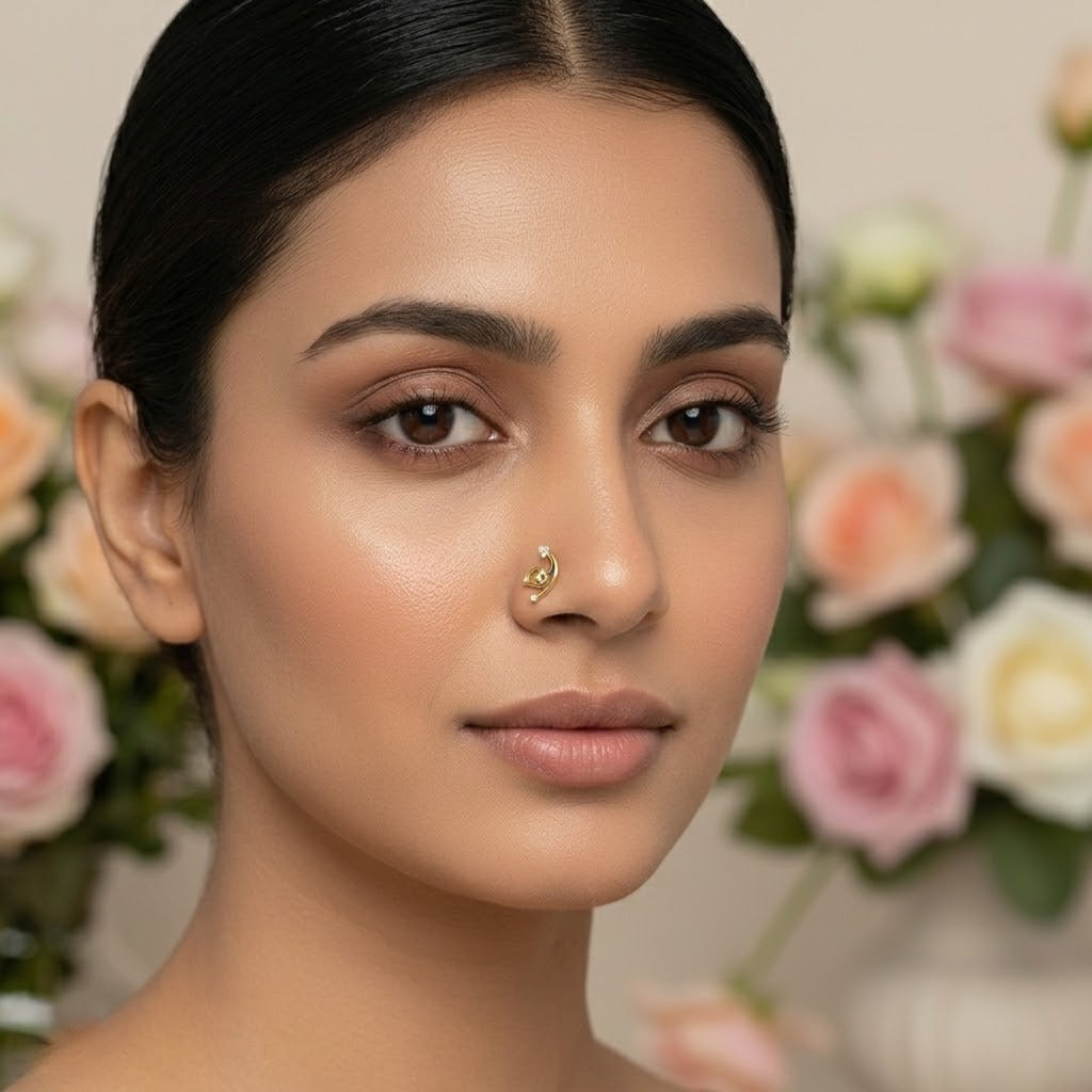 Leaf Swirl Trio Nose Pin