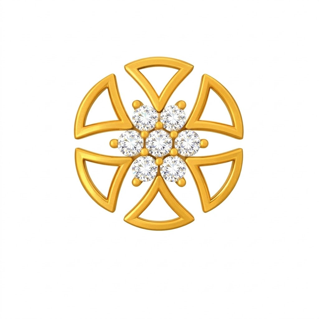 Mandala Wheel Floral Nose Pin