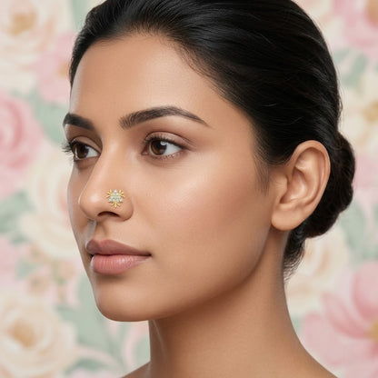Sunburst Floral Nose Pin