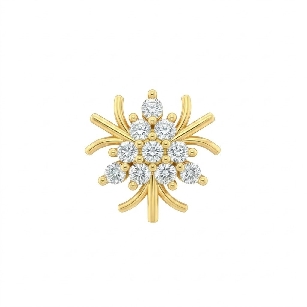 Sunburst Floral Nose Pin