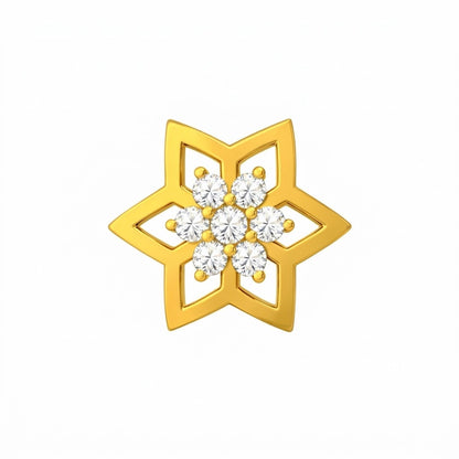 Six Petal Lattice Nose Pin