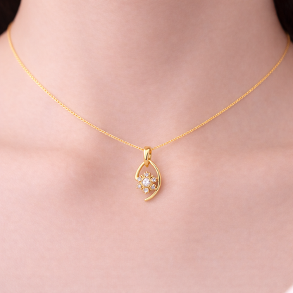 Radiant Star Orbit Diamond Pendant