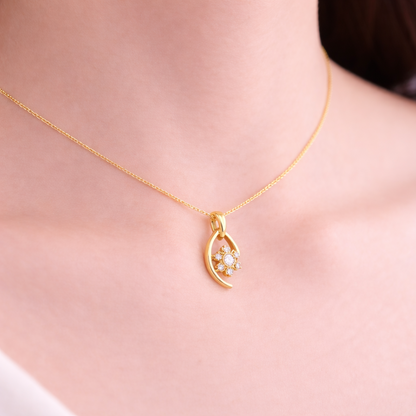 Radiant Star Orbit Diamond Pendant