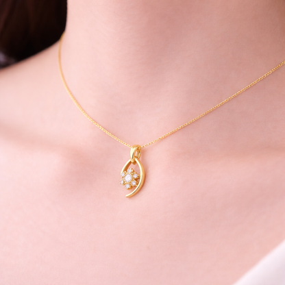 Radiant Star Orbit Diamond Pendant